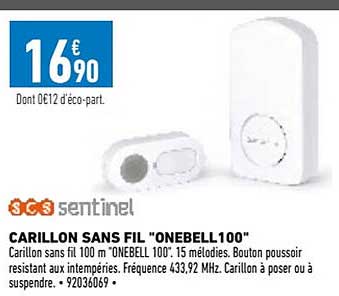 carillon sans fil "onebell 100" scs sentinel