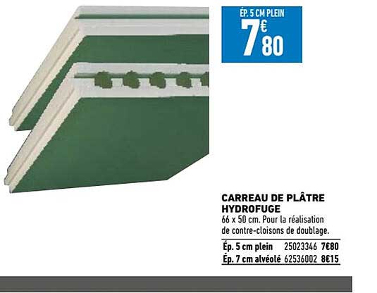 carreau de plâtre hydrofuge