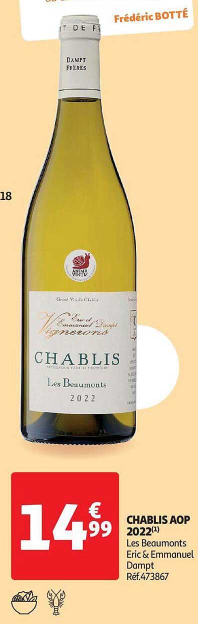 chablis aop 2022 les beaumonts eric & emmanuel dampt