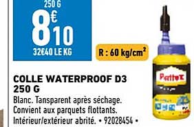 colle waterproof d3 250g pattex