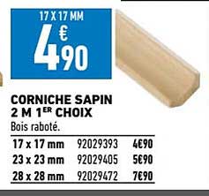 corniche sapin 2m 1er choix