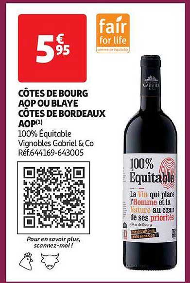 côtes de bourg aop ou blaye côtes de bordeaux aop