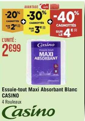 essuie-tout maxi absorbant blanc casino