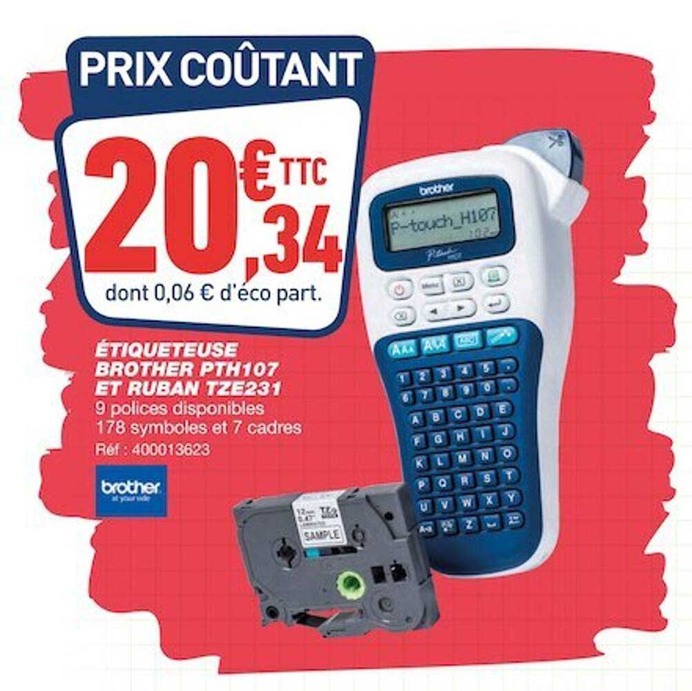 étiqueteuse brother pth107 et ruban tze231