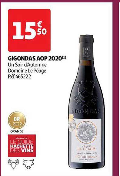 gigondas aop 2020 un soir d'automne domaine le péage