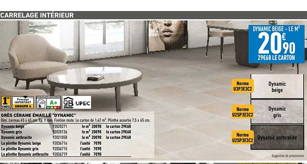 grès cérame émaillé "dynamic"