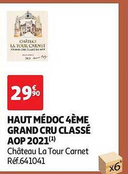 haut médoc 4ème grand cru classé aop 2021 château la tour carnet