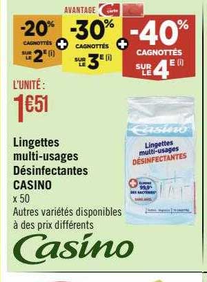 Lingettes Multi-usages Désinfectantes Casino