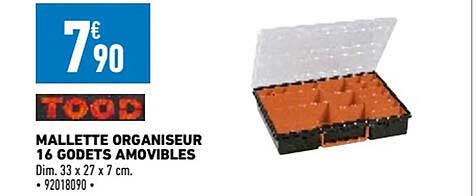 mallette organiseur 16 godets amovibles tood