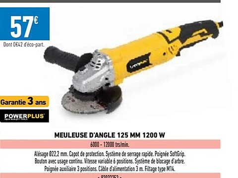 meuleuse d'angle 125mm 1200w powerplus