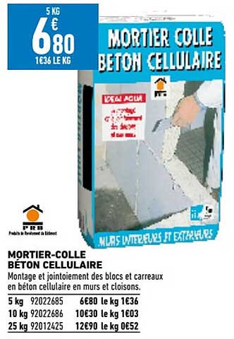mortier-colle béton cellulaire