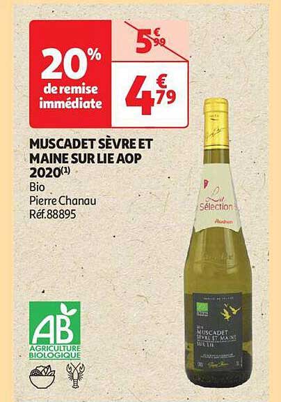 muscadet sèvre et maine sur lit aop 2020 bio pierre chanau