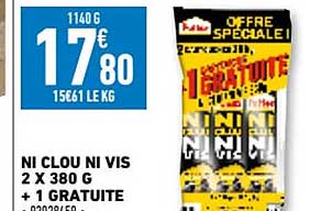 ni clou ni vis 2 x 380 g + 1 gratuite