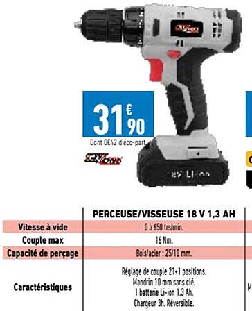 perceuse/visseuse 18v 1,3Ah go/on!
