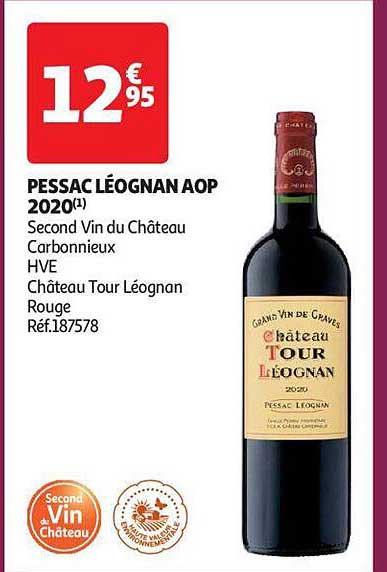 pessac léognan aop 2020 second vin du château carbonnieux hve château tour léognan rouge