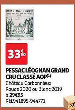 pessac léognan grand cru classé aop château carbonnieux rouge 2020 ou blanc 2019