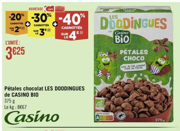 Pétales Chocolat Les Doodingues De Casino Bio