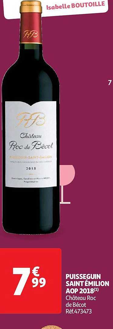 puisseguin saint émilion aop 2018 château roc de bécot