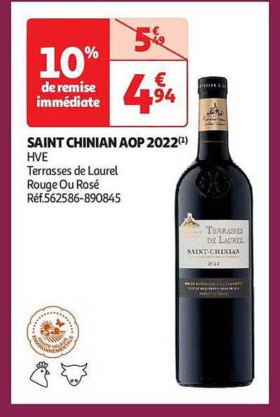 saint chinian aop 2022 hve terrasses de laurel rouge ou rosé