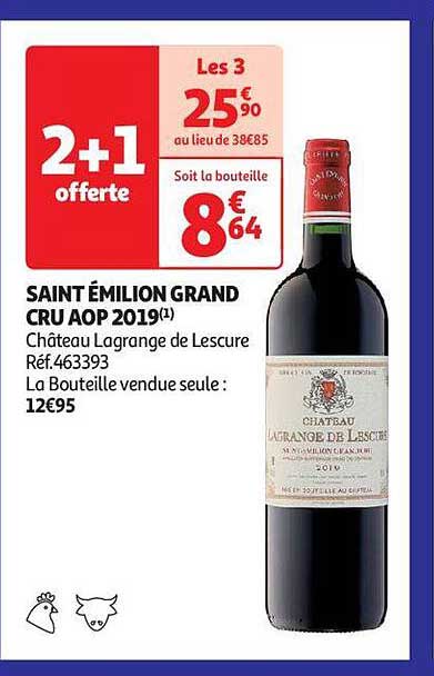 saint émilion grand cru aop 2019 château lagrange de lescure