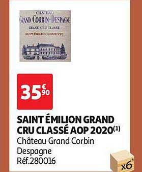 saint émilion grand cru classé aop 2020 château grand corbin despagne