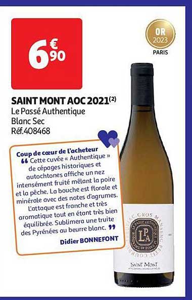 saint mont aoc 2021 le passé authentique blanc sec