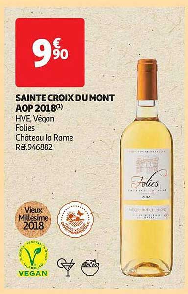 sainte croix du mont aop 2018 hve végan folies château la rame