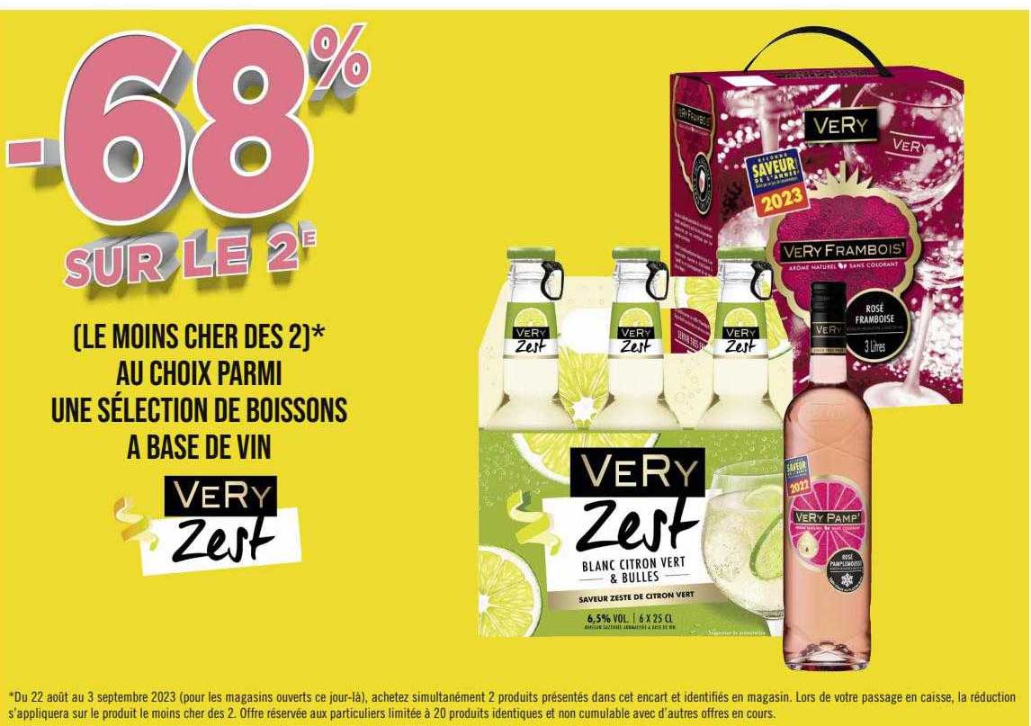 sélection de boissons à base de vin very zest