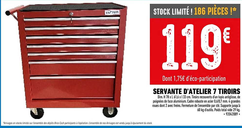 servante d'atelier 7 tiroirs