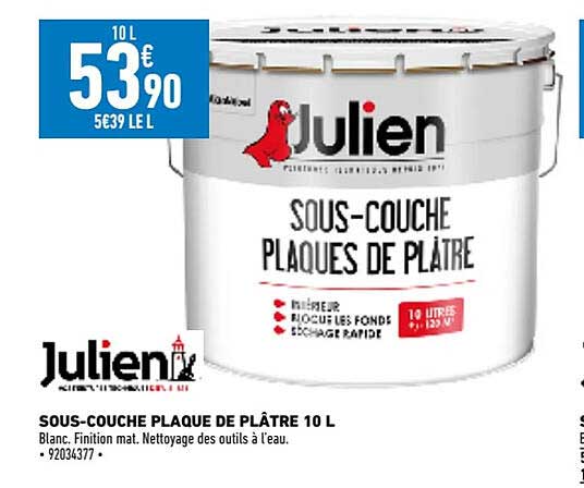 sous-couche plaque de plâtre 10l julien