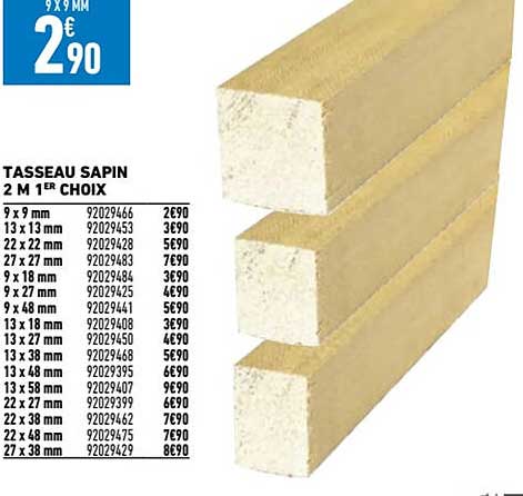 tasseau sapin 2m 1er choix