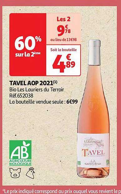 tavel aop 2021 bio les lauriers du terroir