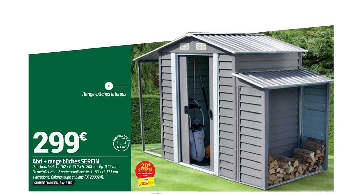 abri + range bûches serein