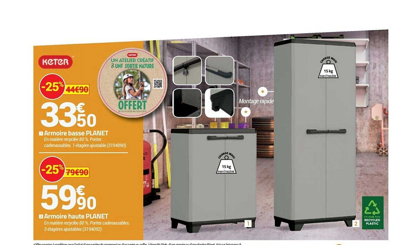 armoire basse planet armoire haute planet keter