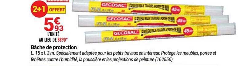 bâche de protection gecosac 2+1 offert