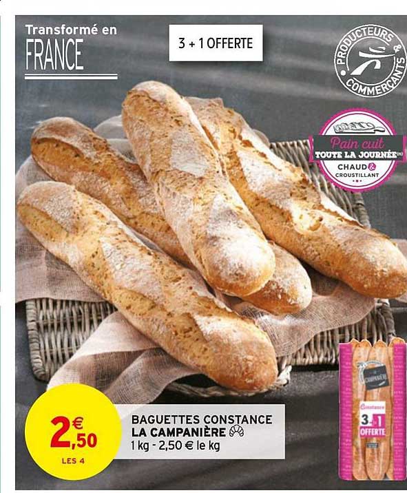 baguettes constance la campanière 3+1 offerte