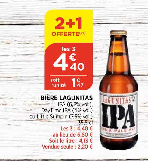 bière lagunitas 2+1 offerte
