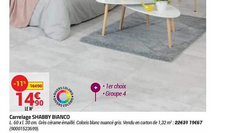 carrelage shabby bianco