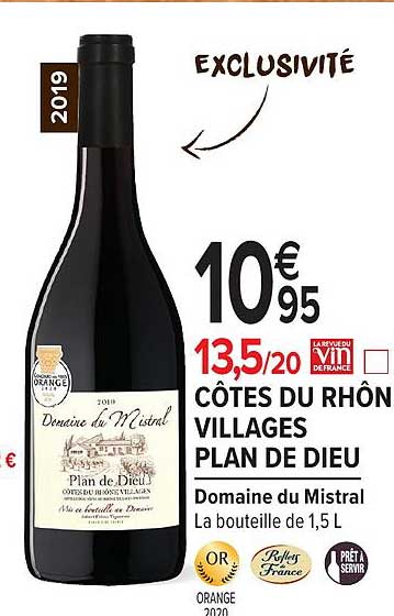 côtes du rhône villages plan de dieu domaine du mistral
