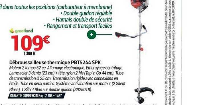 Débroussailleuse Thermique Pbt5244 Spk Greatland