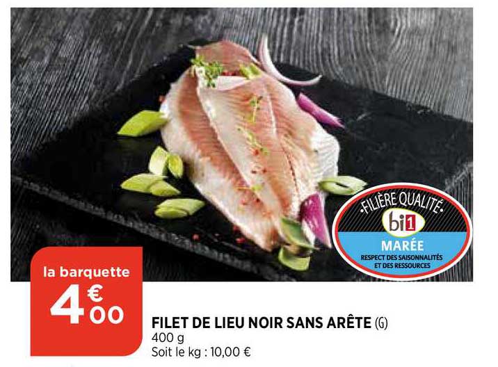 Filet De Lieu Noir Sans Arête