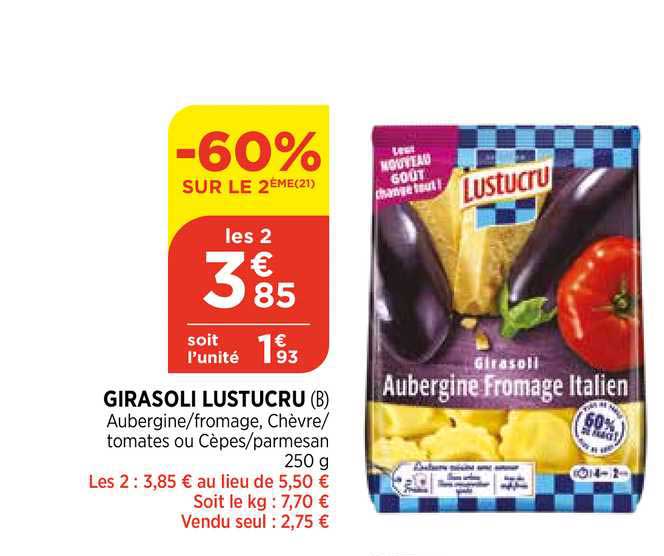 Girasoli Lustucru -60% Sur Le 2ème
