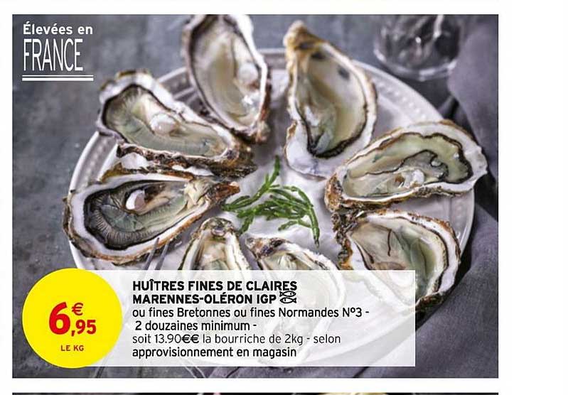 huîtres fines de claires marennes oléron igp