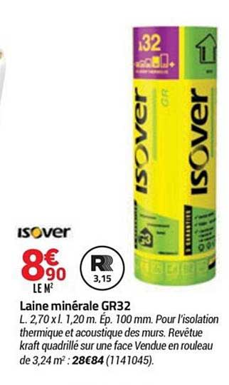 laine minérale gr32 isover