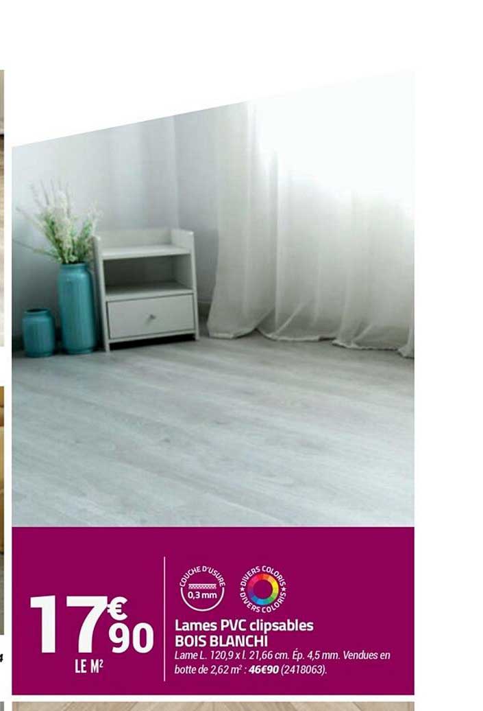 lames pvc clipsables bois blanchi