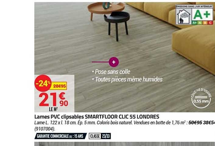 Lames Pvc Clipsables Smartfloor Clic 55 Londres