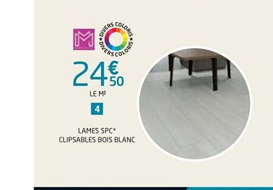 lames spc clipsables bois blanc
