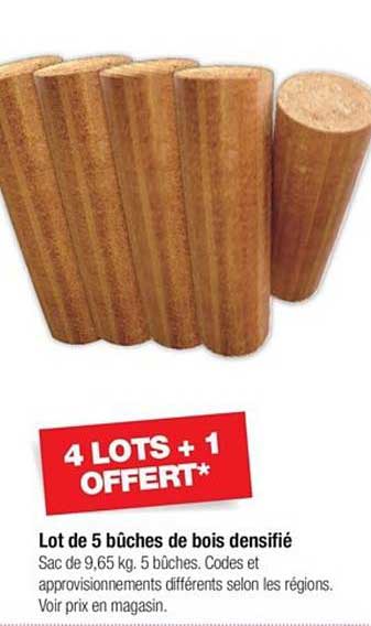 Lot De 5 Bûches De Bois Densifié 4+1 Offert