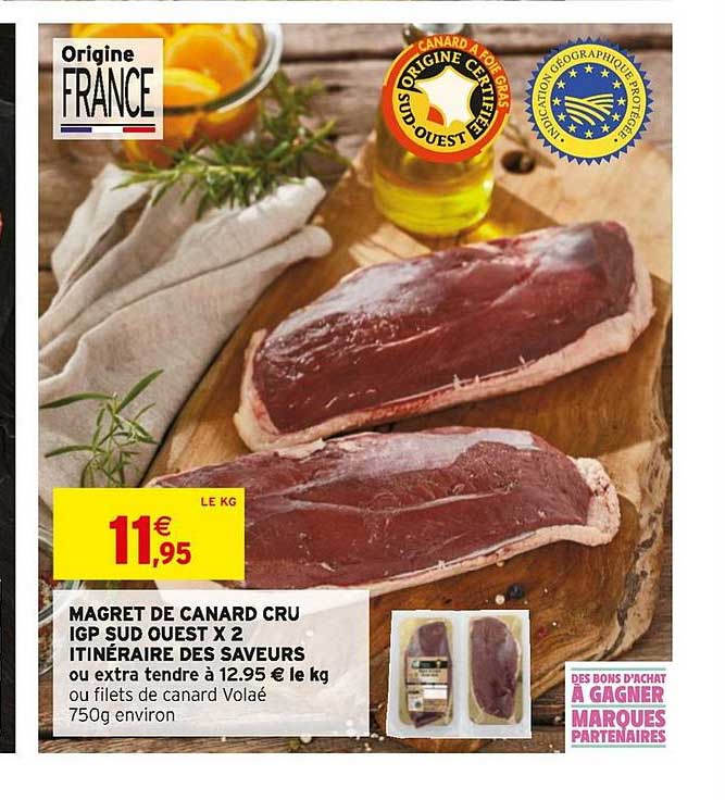 magret de canard cru igp sud ouest x 2 itinéraire des saveurs