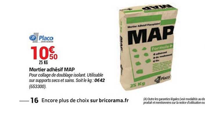 mortier adhésif map placo